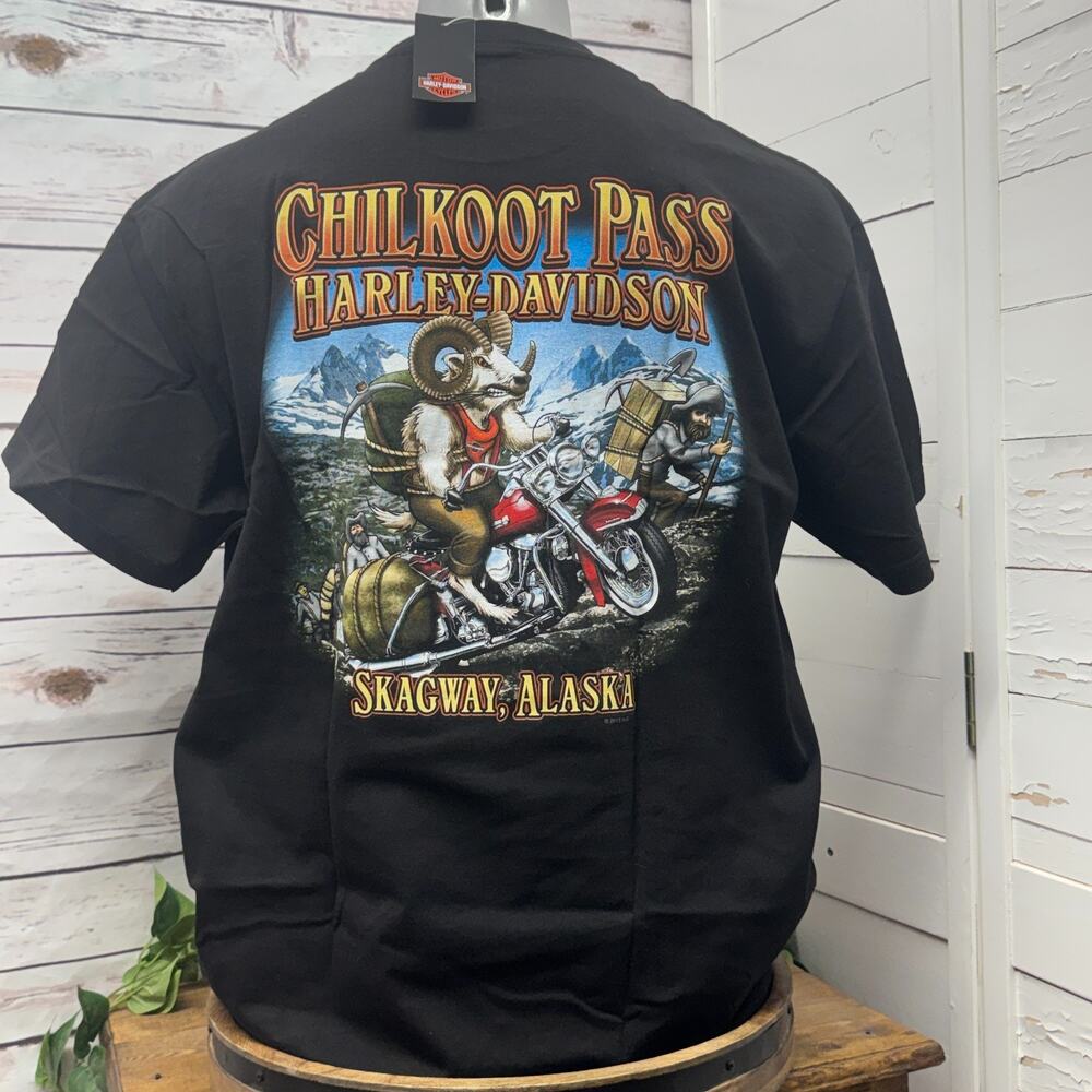2015 NWT Harley Davidson Mens Chilkoot Pass Skagway Alaska T Shirt XL Dahl Sheep